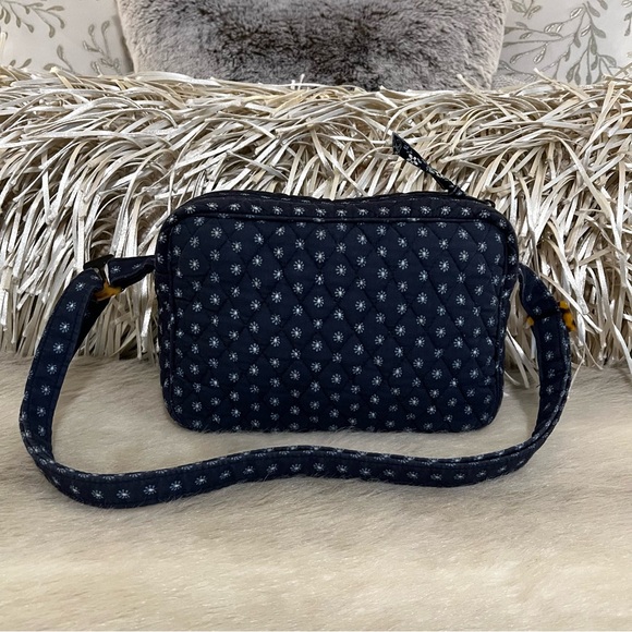 Vintage VERA BRADLEY Seaport Navy 2004 Square Shoulder Bag Blue White Y2K USA - Picture 7 of 14